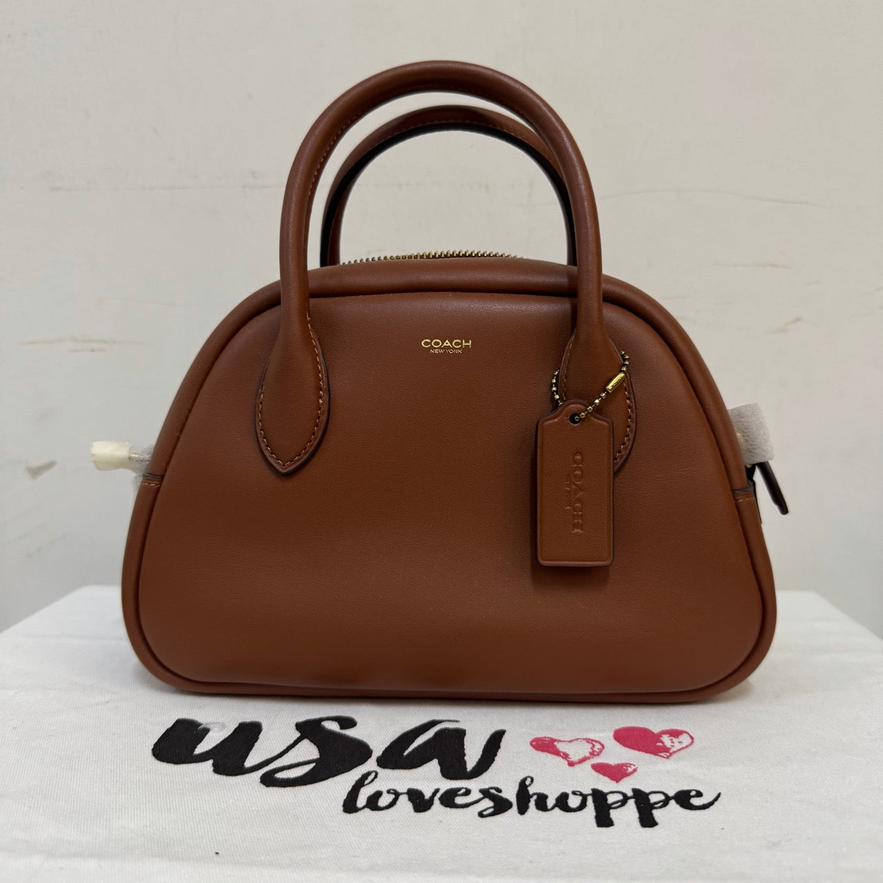 [AUCTION][READY STOCK MY] COACH Borough Bowling Bag in 1941 Saddle (CU863)