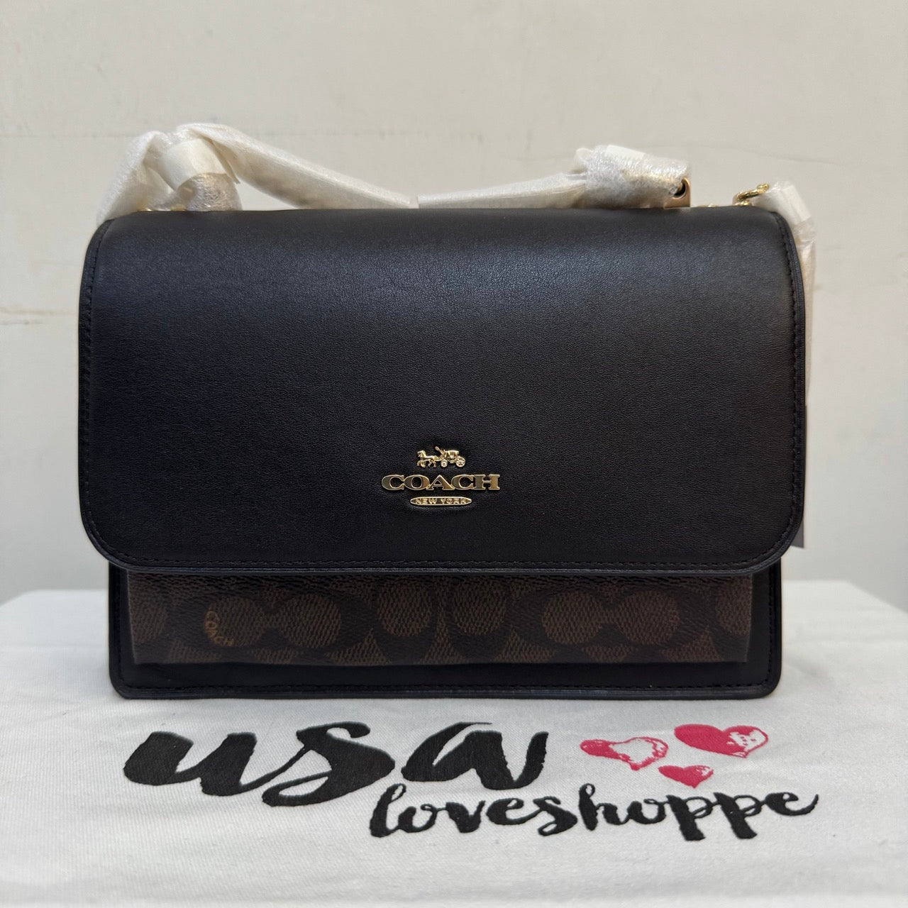 [AUCTION][READY STOCK MY] COACH Klare Crossbody Bag In Signature Canvas in Walnut/Black (CV978)