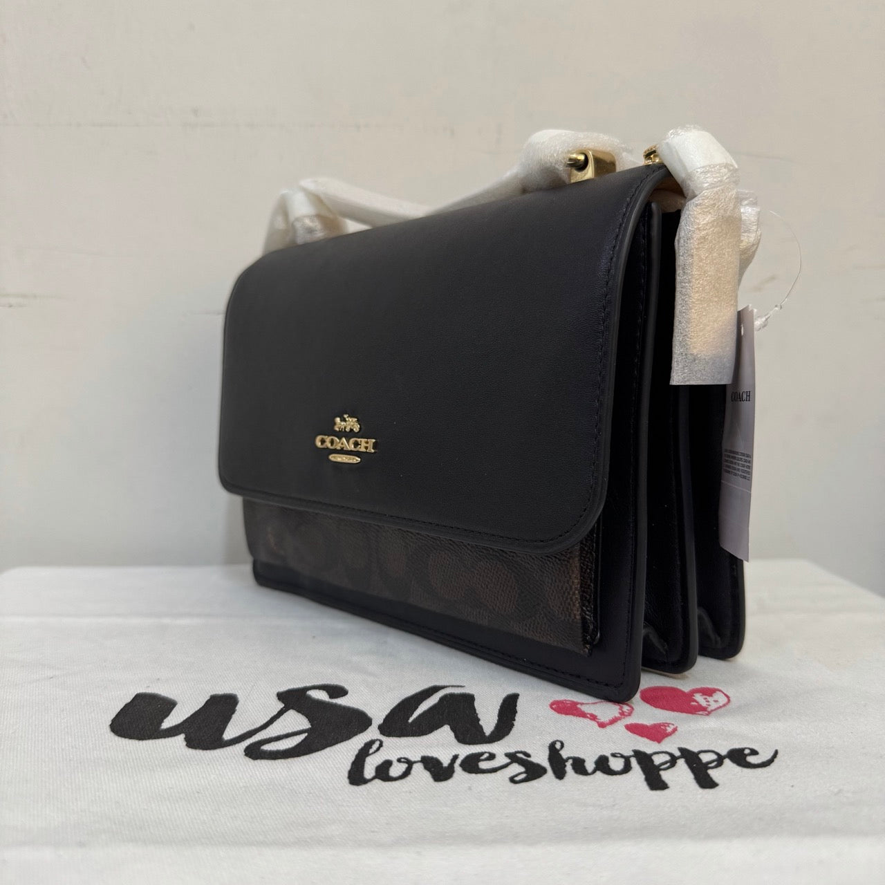 [AUCTION][READY STOCK MY] COACH Klare Crossbody Bag In Signature Canvas in Walnut/Black (CV978)