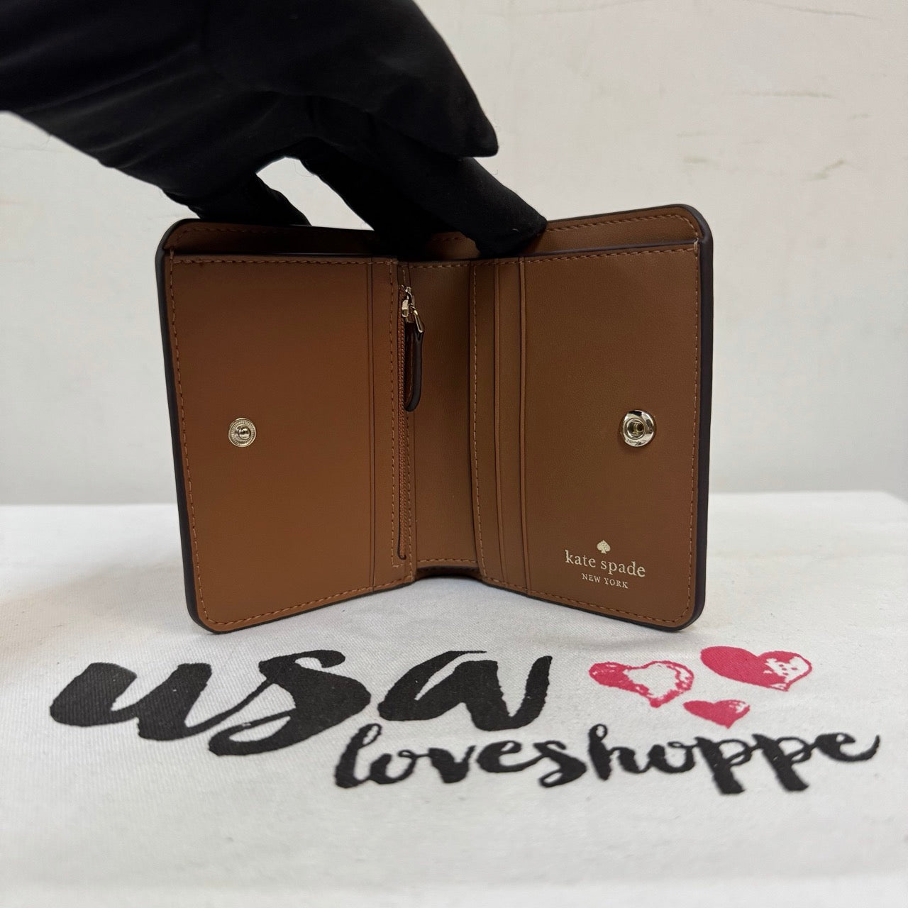 [AUCTION][READY STOCK MY] Kate Spade Lena Small Bifold Wallet in Warm Gingerbread (KH788)