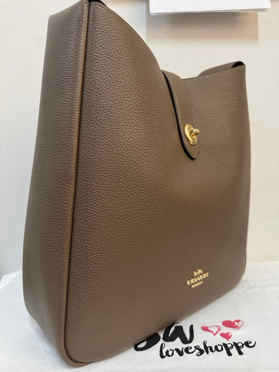[AUCTION][READY STOCK MY] COACH Hadley Large Shoulder Bag in Dark Stone (CCD65)