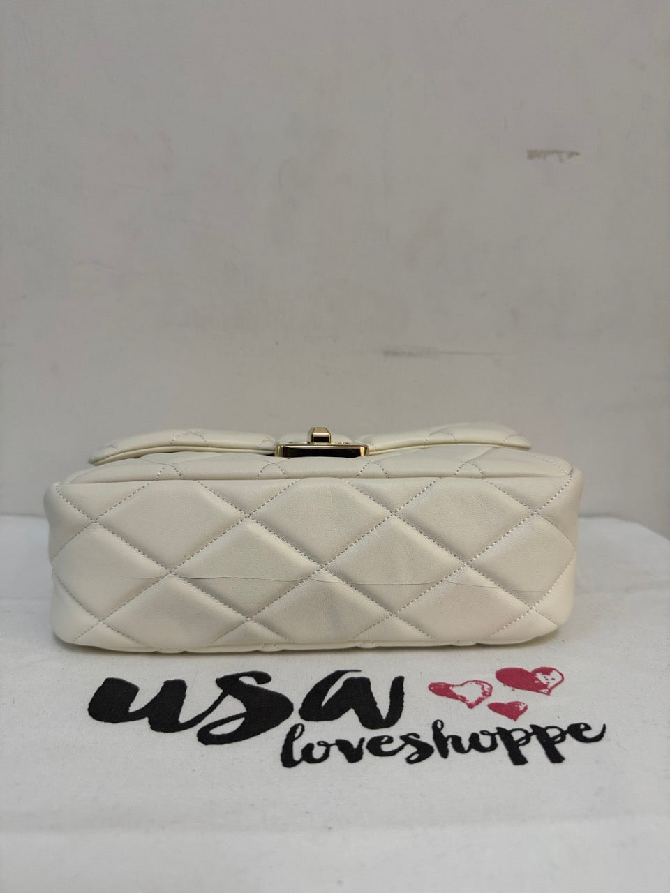 [AUCTION][READY STOCK MY] Kate Spade Carey Quilted Small Flap Crossbody in Meringue (KM708)