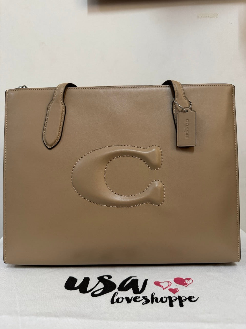 [AUCTION][READY STOCK MY] COACH Nina Tote in Taupe (CR096)