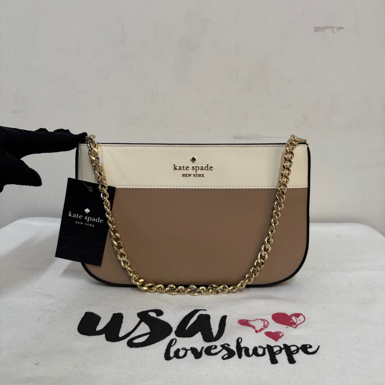[AUCTION][READY STOCK MY] Kate Spade Madison Lily Pochette in Toasted Hazelnut (KI374)