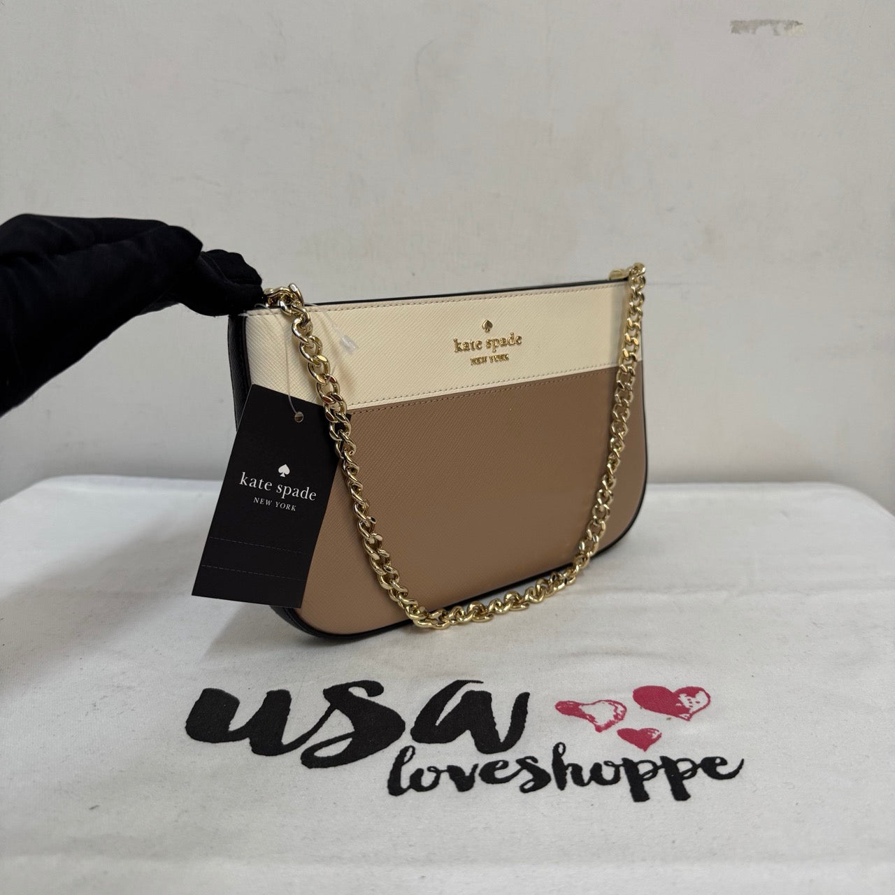 [AUCTION][READY STOCK MY] Kate Spade Madison Lily Pochette in Toasted Hazelnut (KI374)