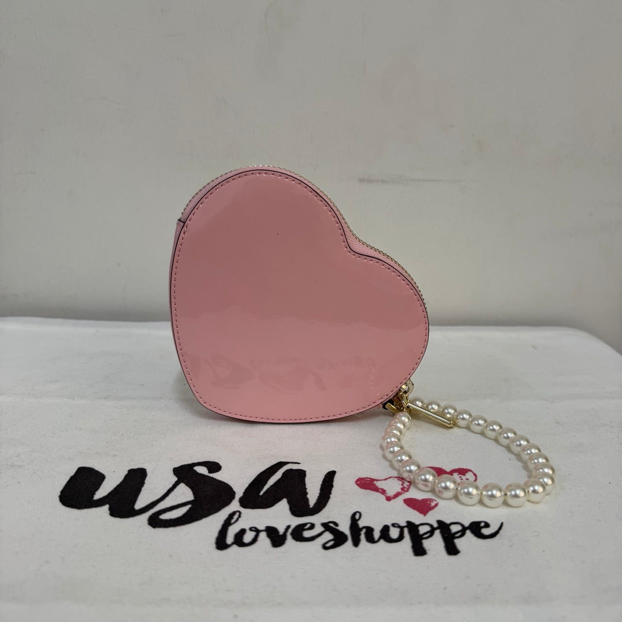 [AUCTION][READY STOCK MY] Kate Spade Love Shack 3d Heart Wristlet in Tea Rose Multi (KG230)