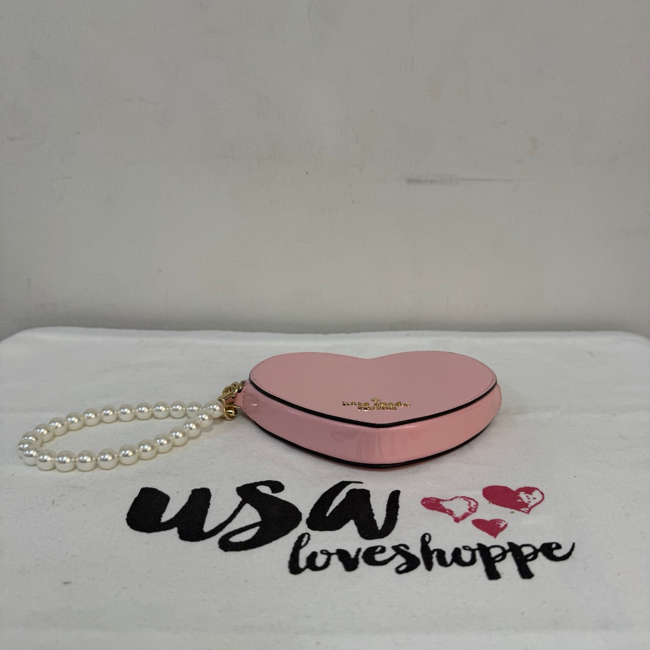 [AUCTION][READY STOCK MY] Kate Spade Love Shack 3d Heart Wristlet in Tea Rose Multi (KG230)