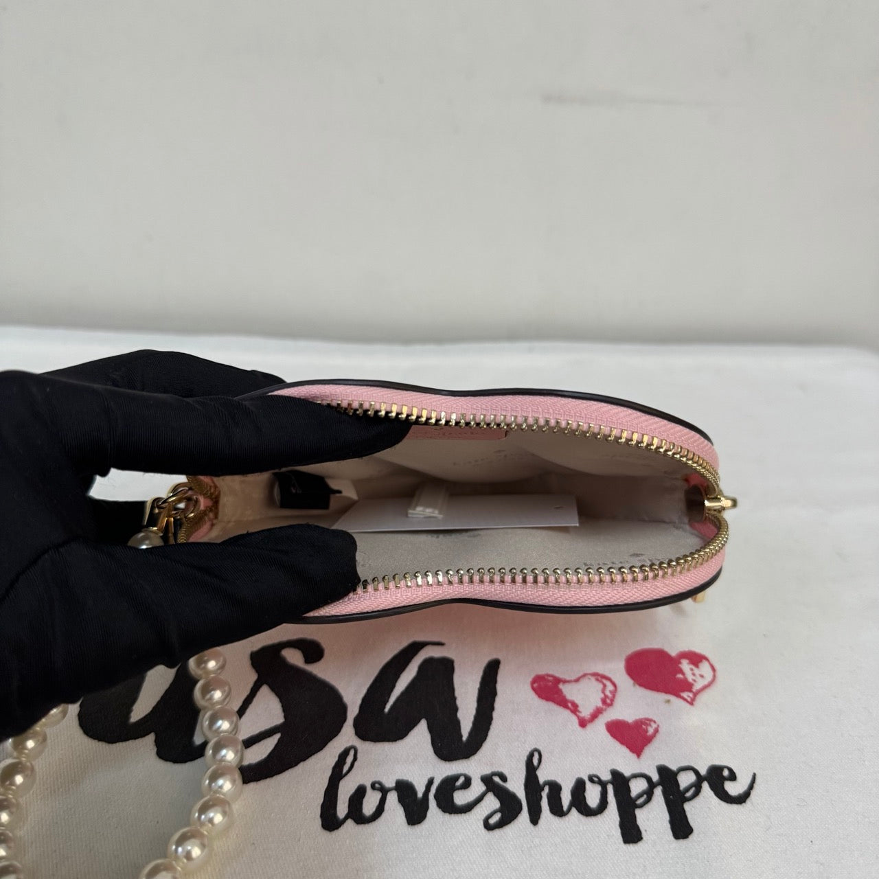 [AUCTION][READY STOCK MY] Kate Spade Love Shack 3d Heart Wristlet in Tea Rose Multi (KG230)