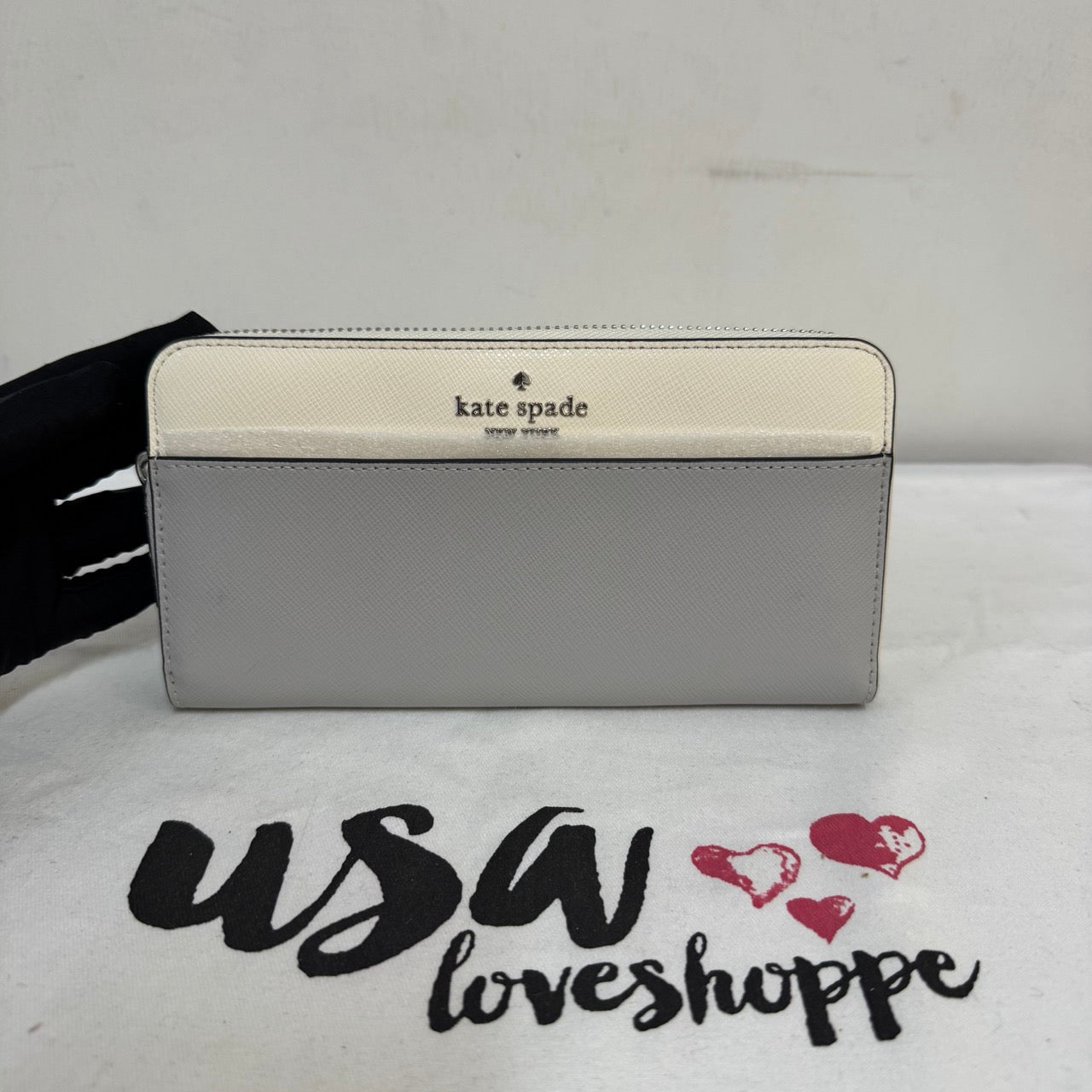[AUCTION][READY STOCK MY] Kate Spade Madison Large Continental Wallet in Platinum Grey (KC509)