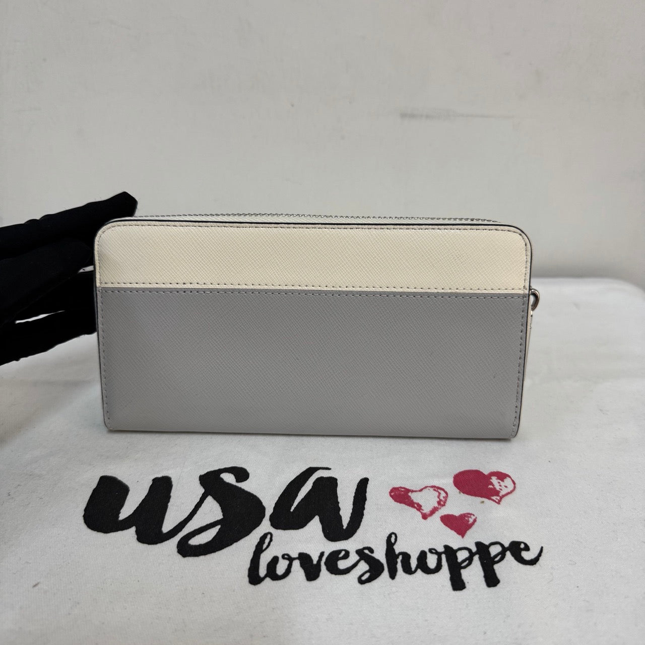 [AUCTION][READY STOCK MY] Kate Spade Madison Large Continental Wallet in Platinum Grey (KC509)