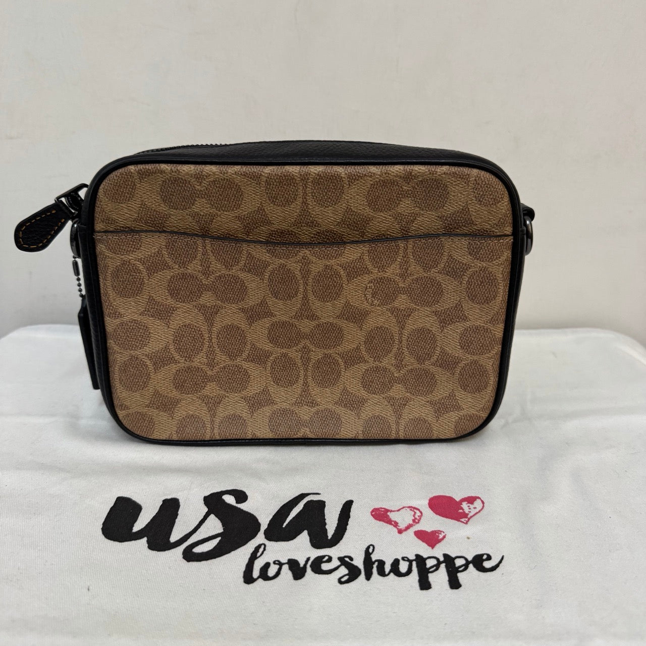 [AUCTION][READY STOCK MY] COACH Men Warner Crossbody Bag In Signature Canvas in Tan/Black (CW217)