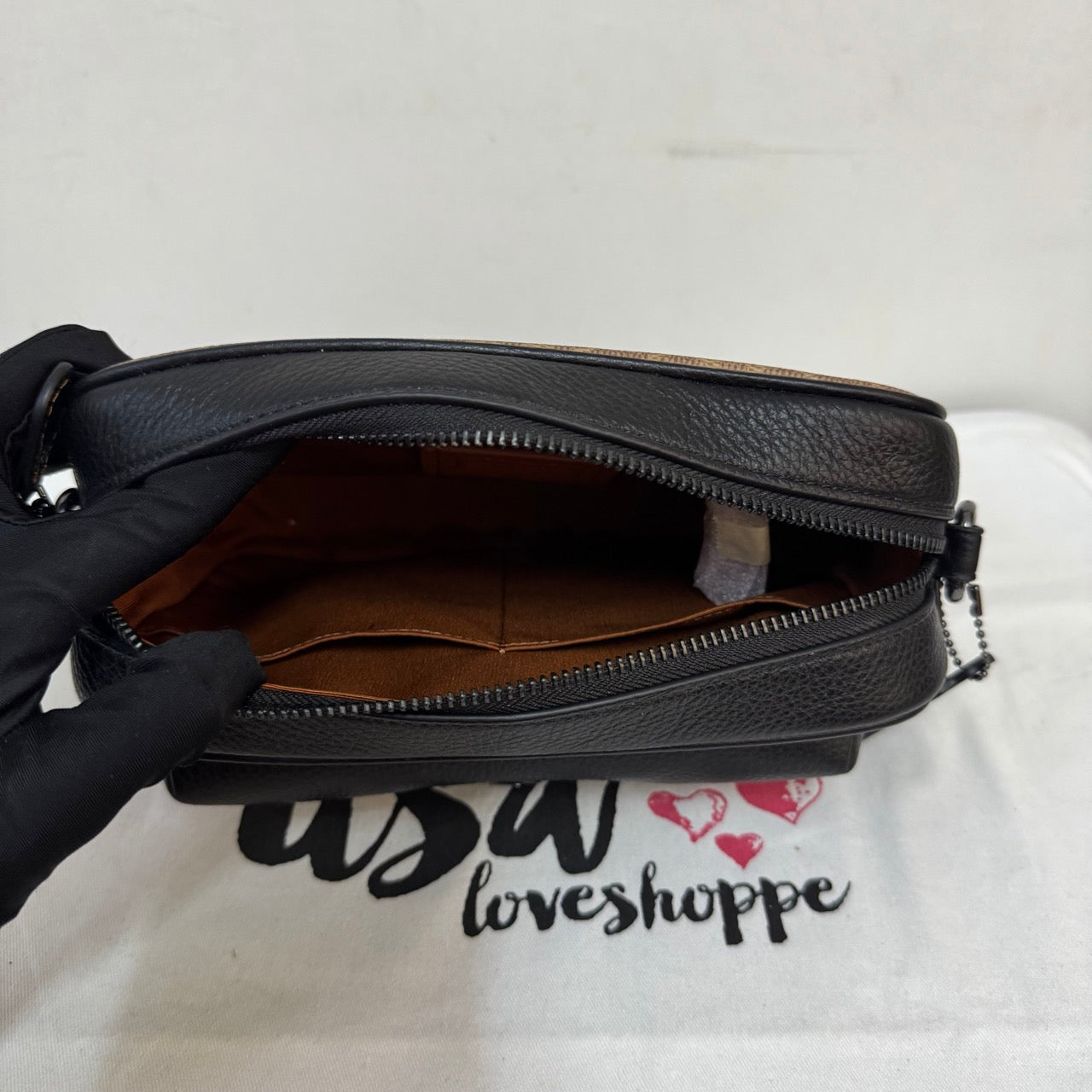 [AUCTION][READY STOCK MY] COACH Men Warner Crossbody Bag In Signature Canvas in Tan/Black (CW217)