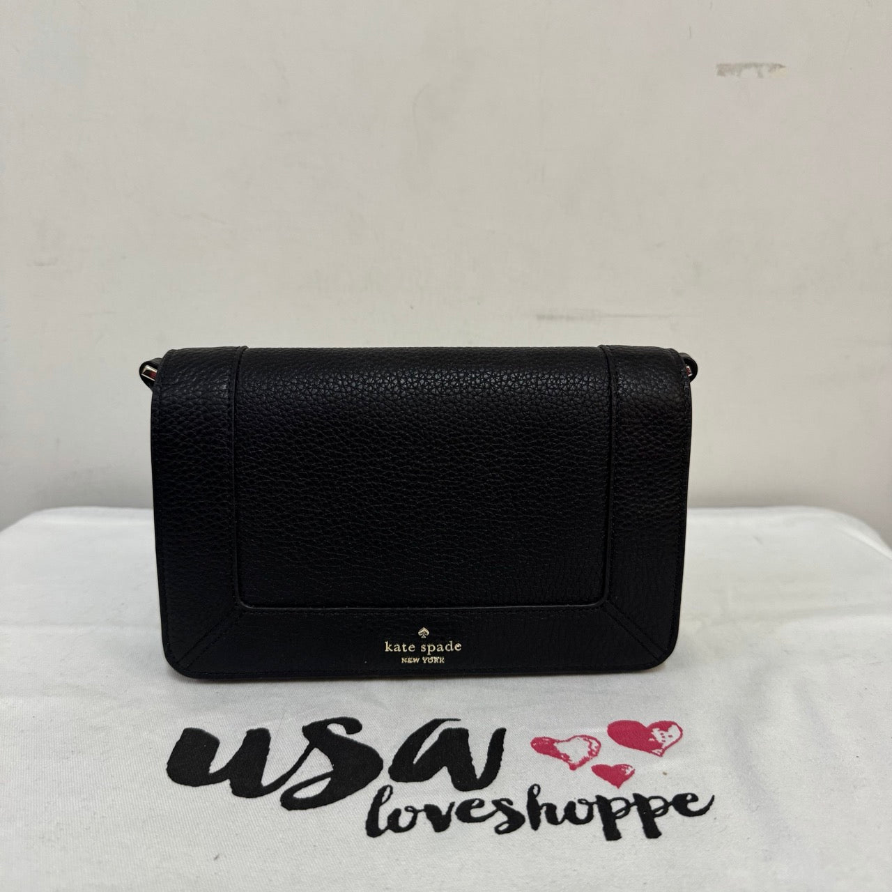 [AUCTION][READY STOCK MY] Kate Spade Lena Mini Flap Crossbody in Black (KH784)
