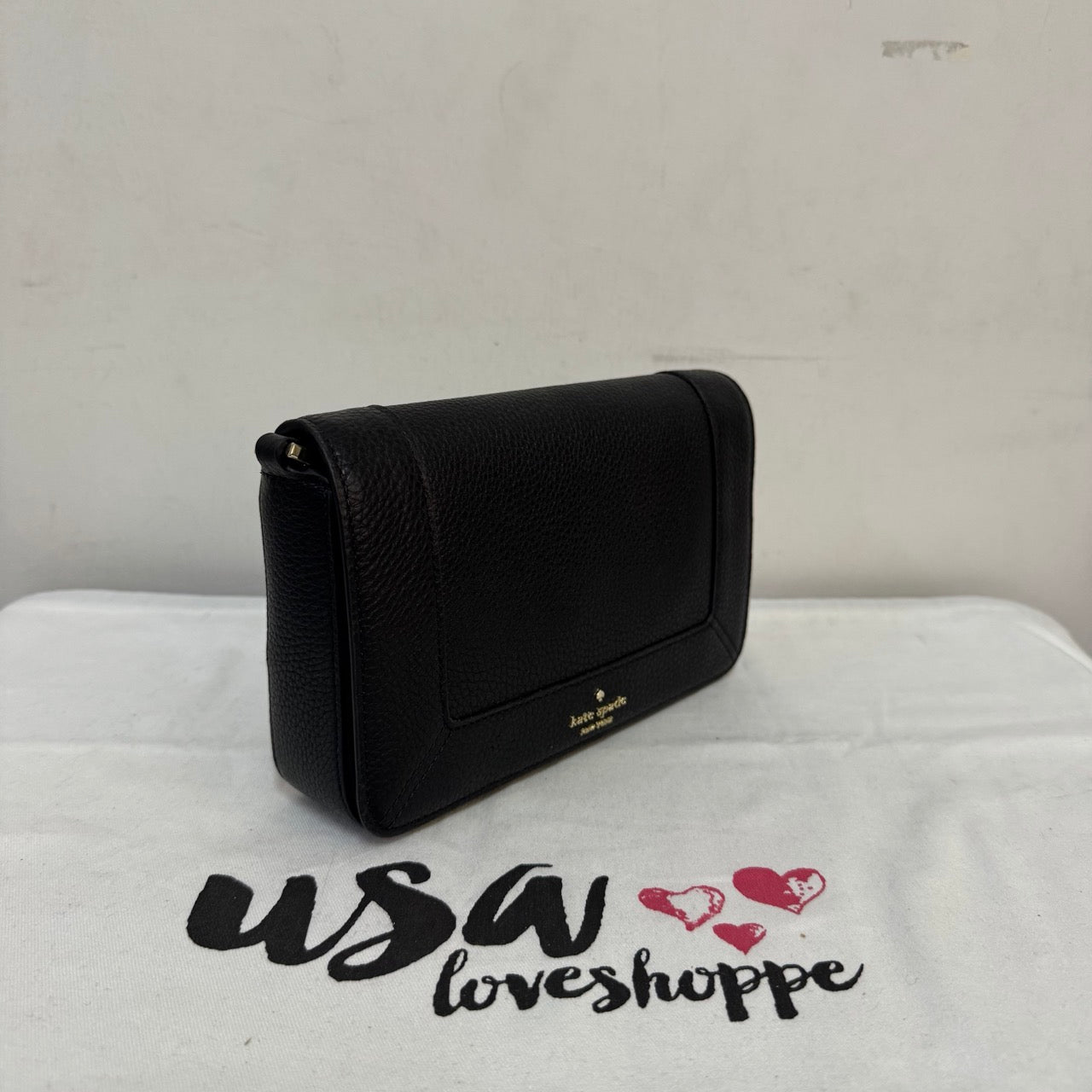 [AUCTION][READY STOCK MY] Kate Spade Lena Mini Flap Crossbody in Black (KH784)