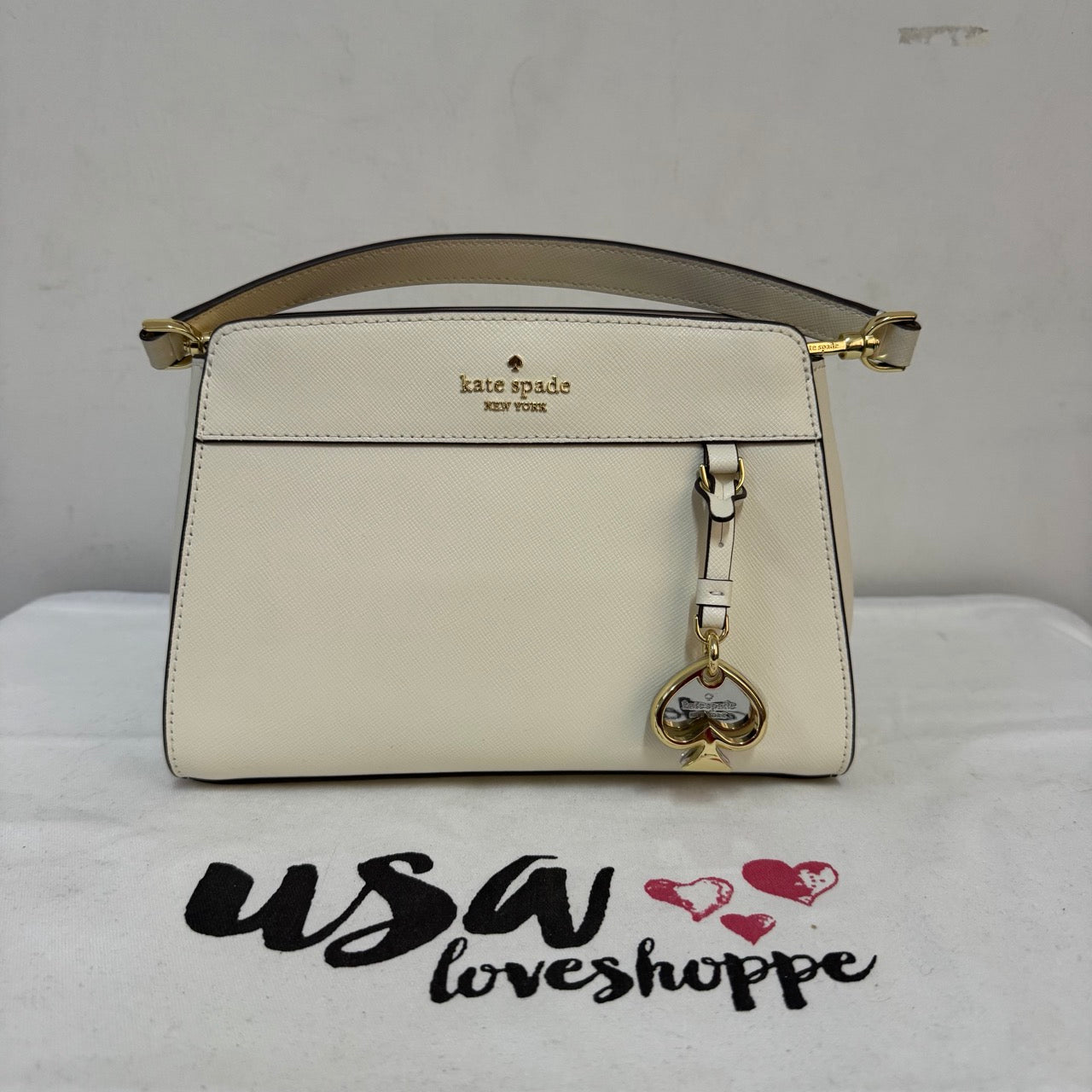 [AUCTION][READY STOCK MY] Kate Spade Madison Small Top Handle Satchel in Meringue (KK283)