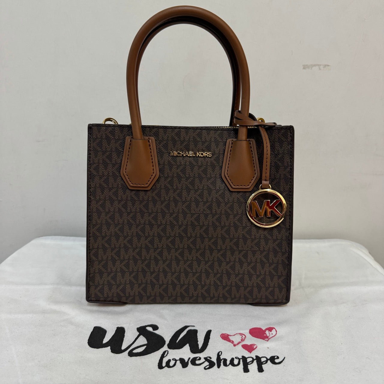 [AUCTION][READY STOCK MY] Michael Kors Mercer Medium Messenger in Signature Brown (35S1GM9M2B)