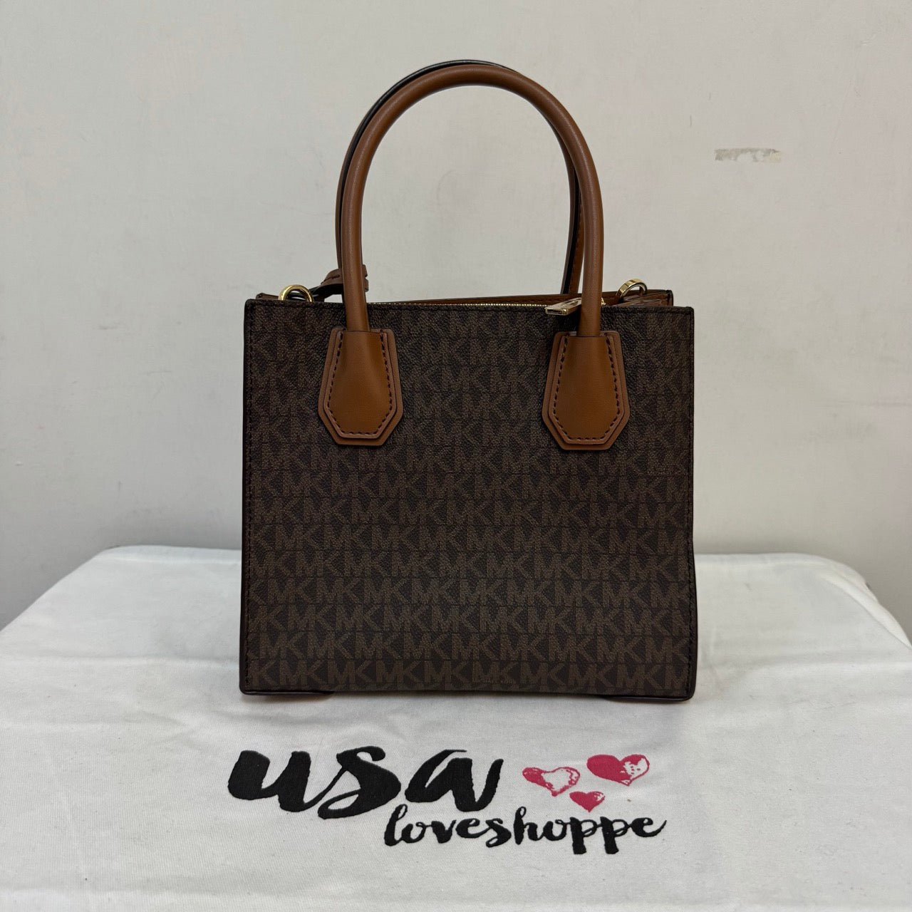 [AUCTION][READY STOCK MY] Michael Kors Mercer Medium Messenger in Signature Brown (35S1GM9M2B)