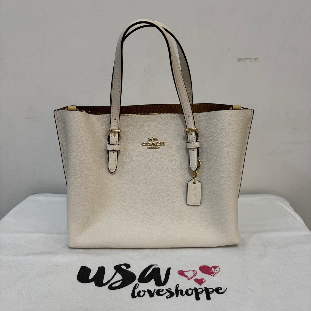 [AUCTION][READY STOCK MY] COACH Mollie Tote 25 in Chalk (C4084)