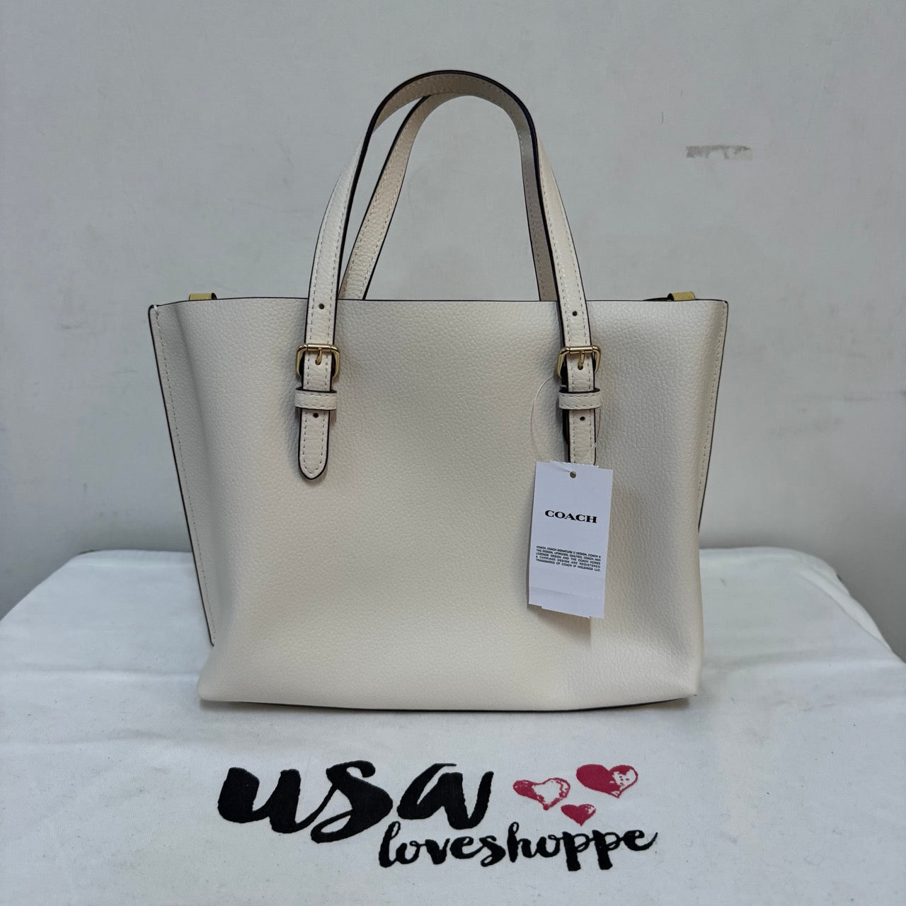 [AUCTION][READY STOCK MY] COACH Mollie Tote 25 in Chalk (C4084)