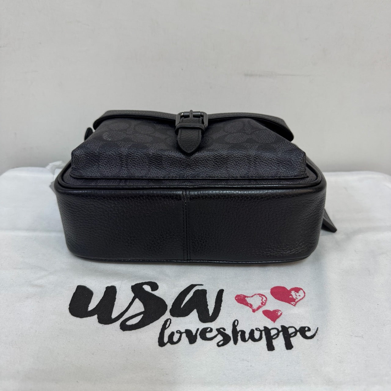 [AUCTION][READY STOCK MY] COACH Men Warner Crossbody Bag In Signature Canvas in Charcoal/Black (CW217)