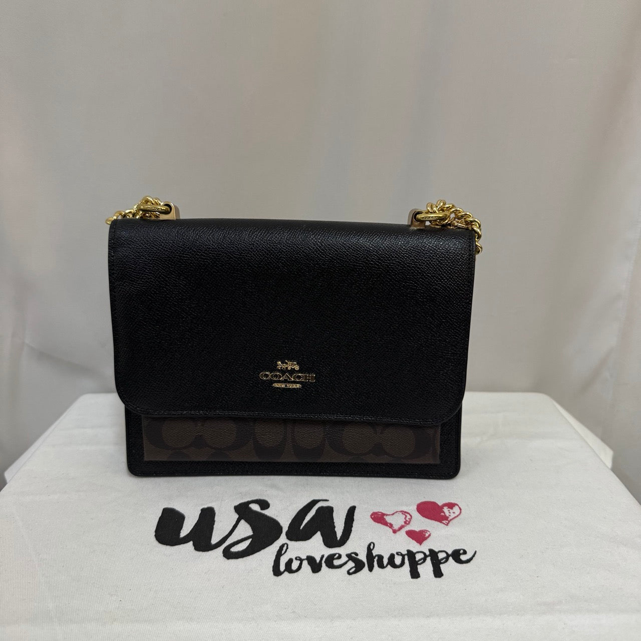 [AUCTION][READY STOCK MY] COACH Klare Crossbody Bag In Signature Canvas in_2_Walnut/Black_(CV978)