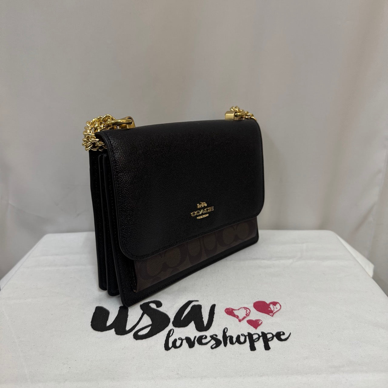 [AUCTION][READY STOCK MY] COACH Klare Crossbody Bag In Signature Canvas in_2_Walnut/Black_(CV978)