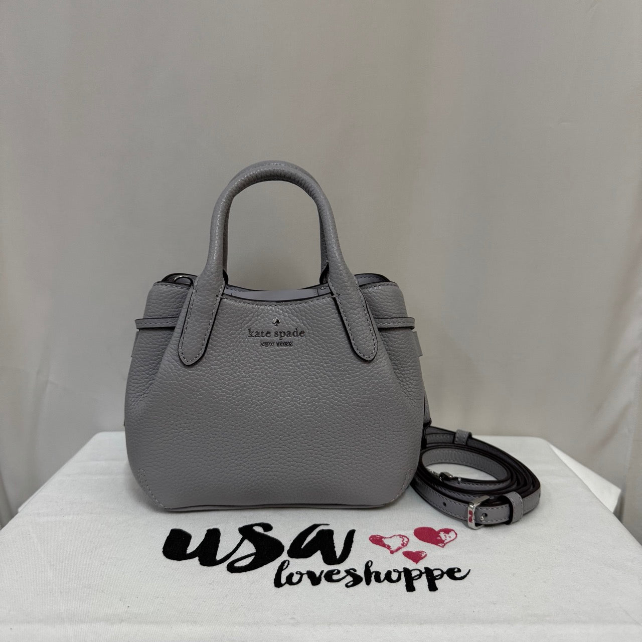 [AUCTION][READY STOCK MY] Kate Spade Dumpling Mini Satchel In Mountain Grey (KI859)