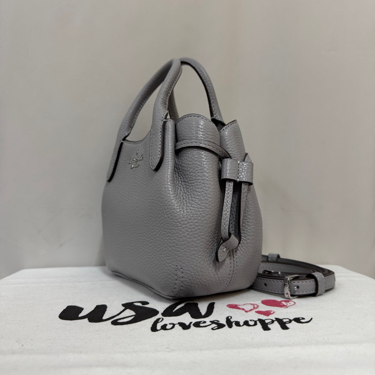 [AUCTION][READY STOCK MY] Kate Spade Dumpling Mini Satchel In Mountain Grey (KI859)