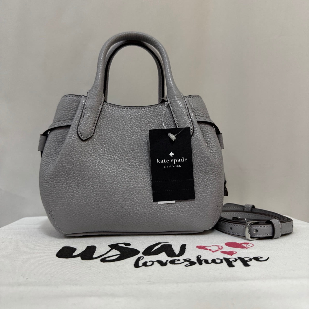 [AUCTION][READY STOCK MY] Kate Spade Dumpling Mini Satchel In Mountain Grey (KI859)