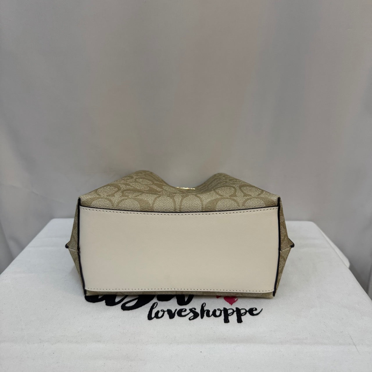 [AUCTION][READY STOCK MY] COACH Mollie Bucket Bag In Signature Canvas in Light Khaki/Chalk (CA561)