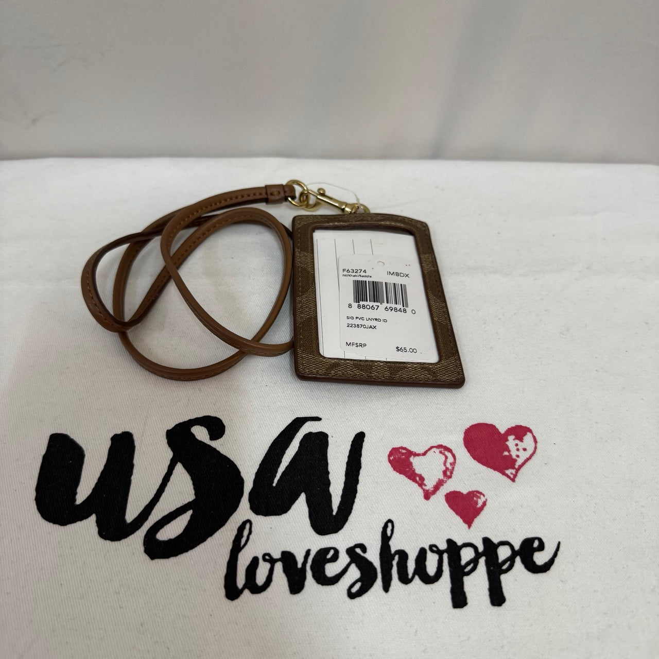 [AUCTION][READY STOCK MY] COACH Id Lanyard In Signature Canvas in Tan/Brown (CZ285)