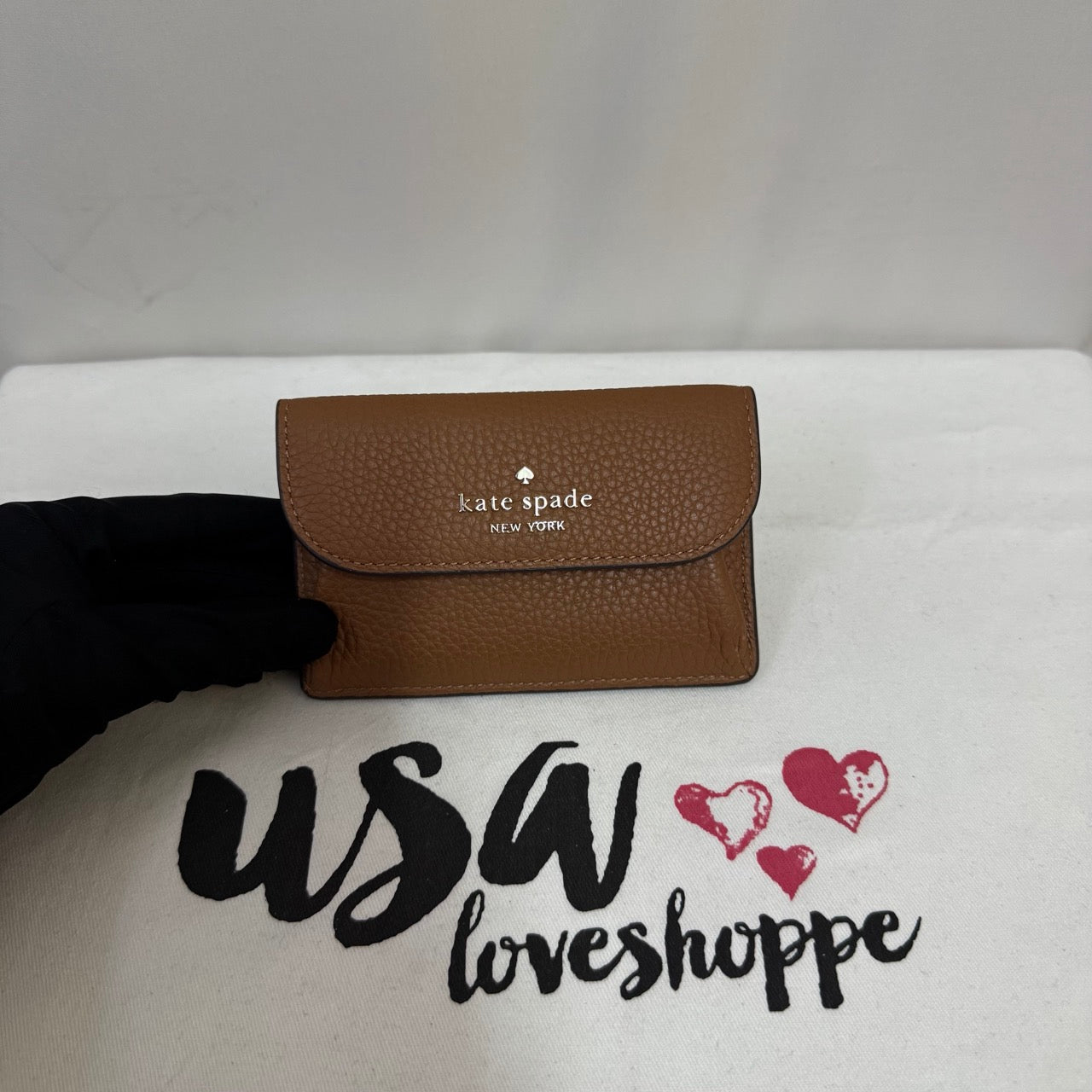 [AUCTION][READY STOCK MY] Kate Spade Dumpling Small Flap Card Holder in Warm Ginger (KA574)