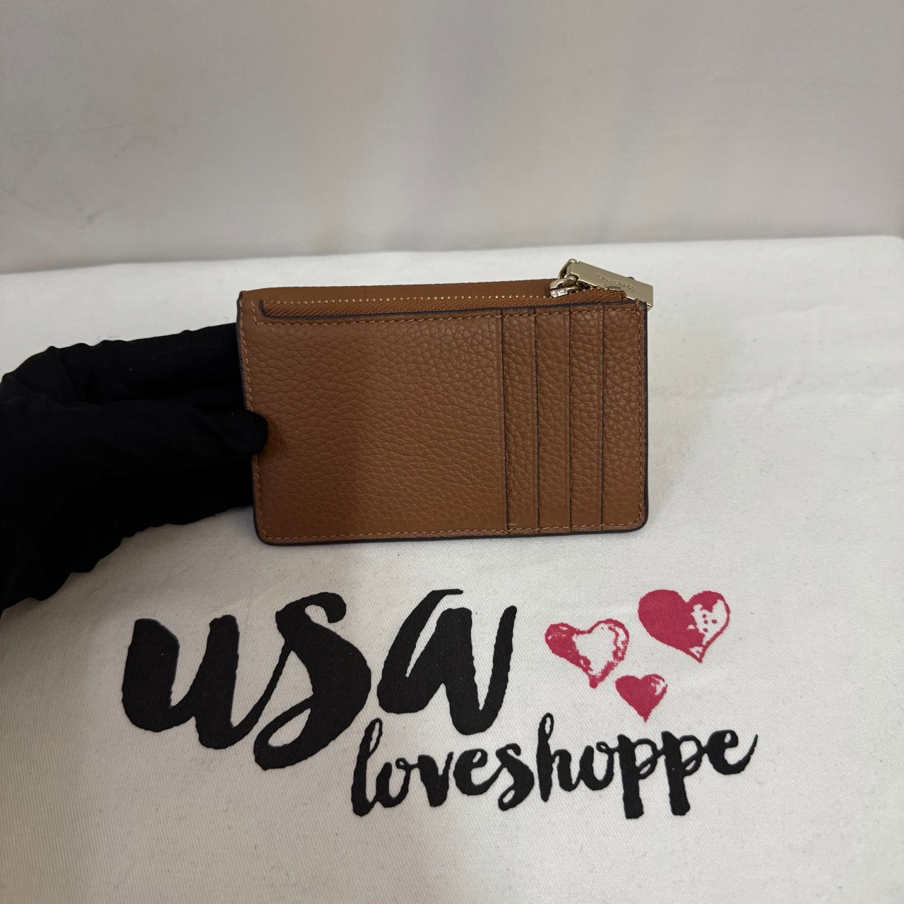 [AUCTION][READY STOCK MY] Kate Spade Dumpling Small Flap Card Holder in Warm Ginger (KA574)