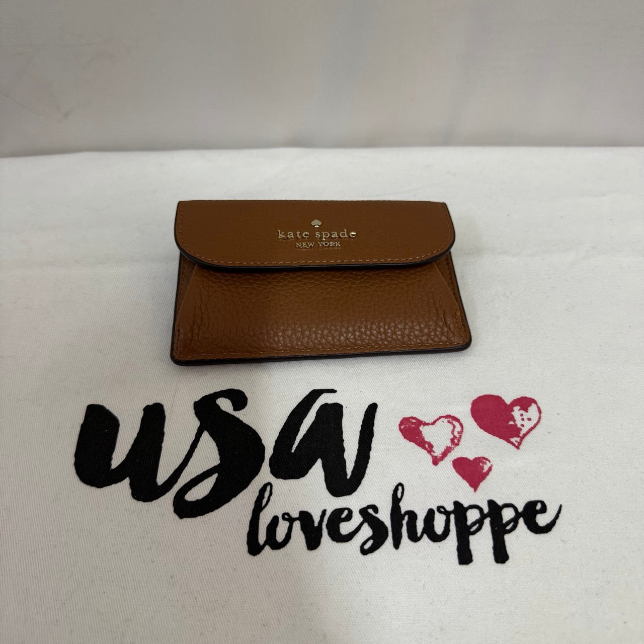 [AUCTION][READY STOCK MY] Kate Spade Dumpling Small Flap Card Holder in Warm Ginger (KA574)