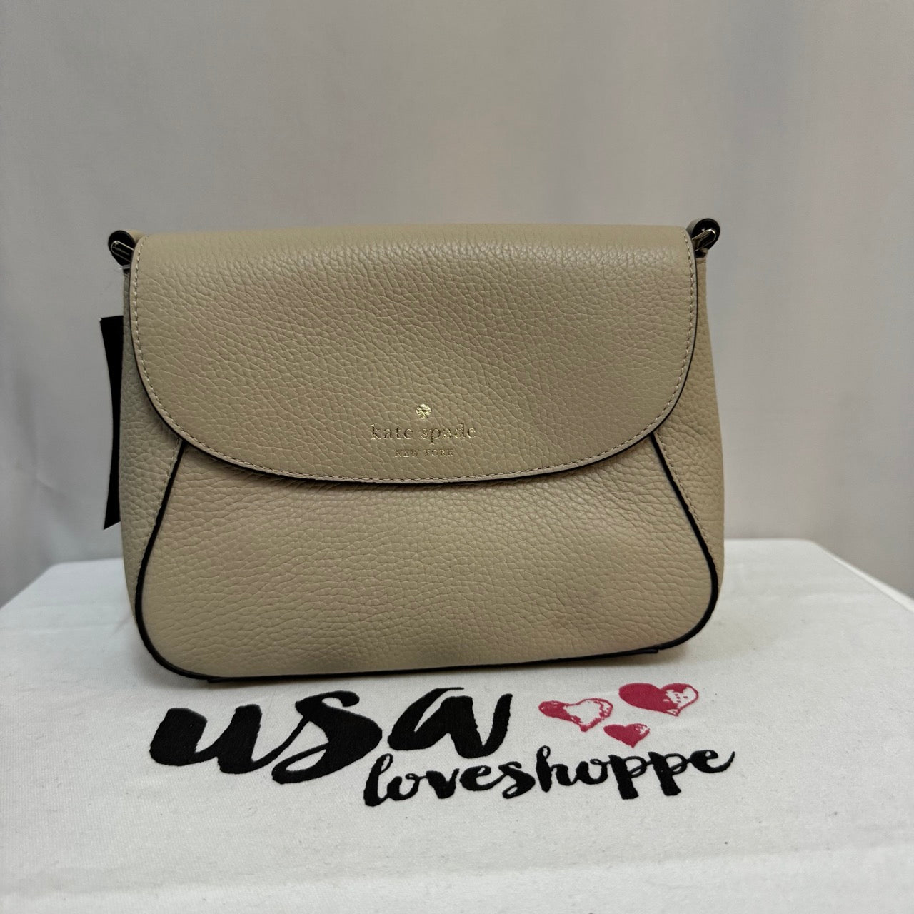 [AUCTION][DEFECT][READY STOCK MY] Kate Spade Monica Small Flap Crossbody Bag in Light Sand (KF364)