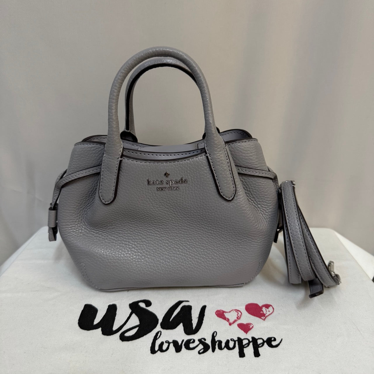 [AUCTION][READY STOCK MY] Kate Spade Dumpling Mini Satchel In Mountain Grey (KI859)