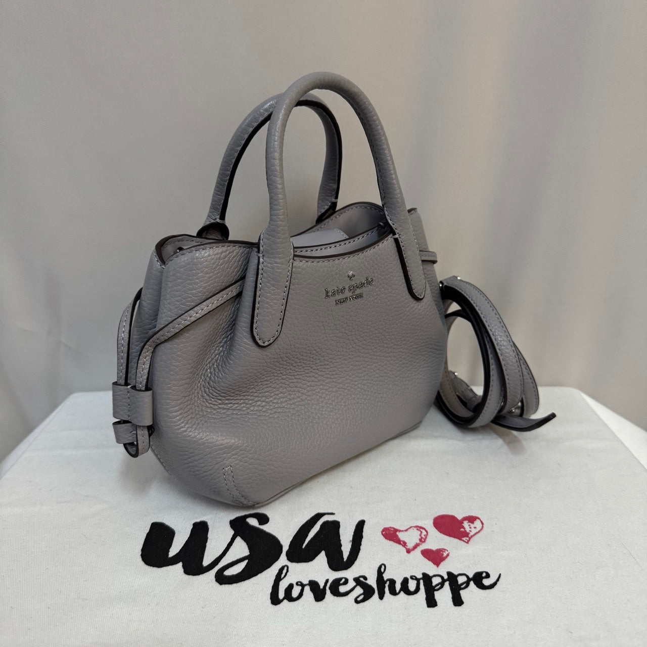 [AUCTION][READY STOCK MY] Kate Spade Dumpling Mini Satchel In Mountain Grey (KI859)