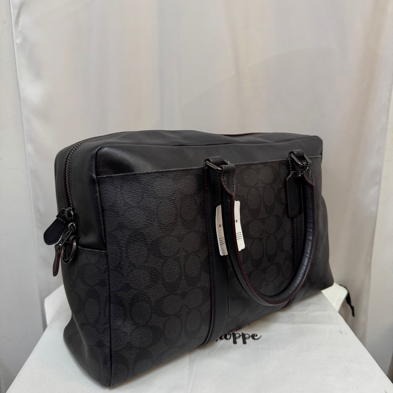 [AUCTION][READY STOCK MY] C0ACH for Men Trekker Carryall in Signature Black/Black/Oxblood (F77868)