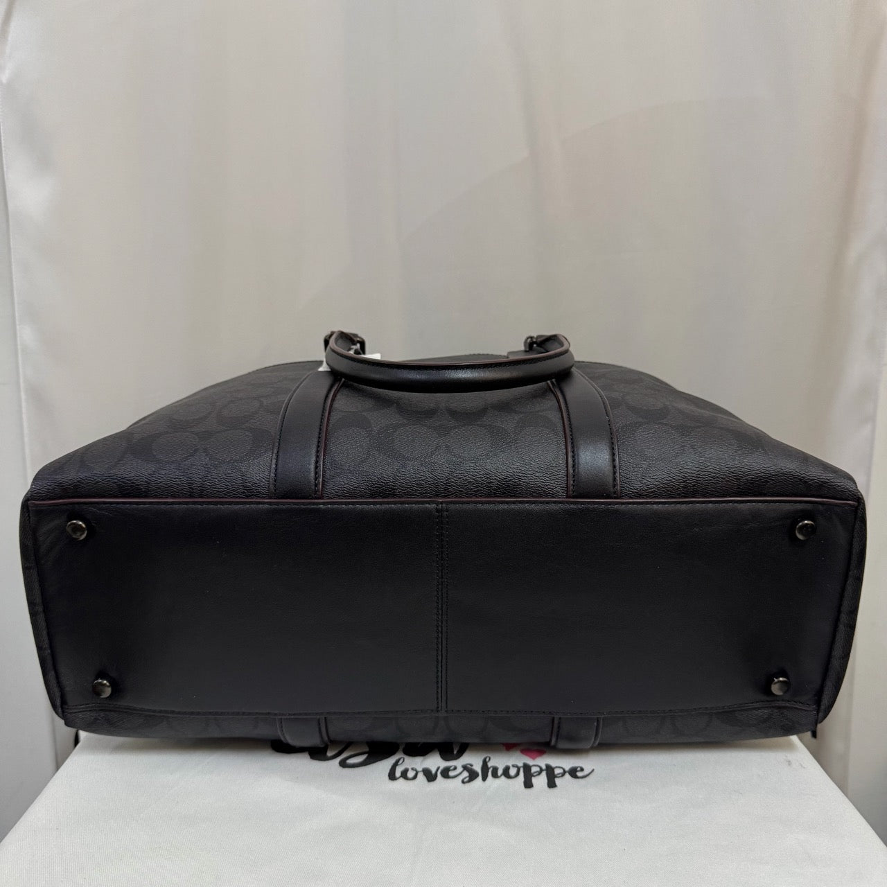 [AUCTION][READY STOCK MY] C0ACH for Men Trekker Carryall in Signature Black/Black/Oxblood (F77868)