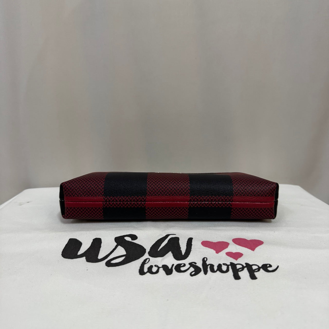 [AUCTION][READY STOCK MY] COACH Zip Top Crossbody With Buffalo Plaid Print in Black Red Multi (C7310)