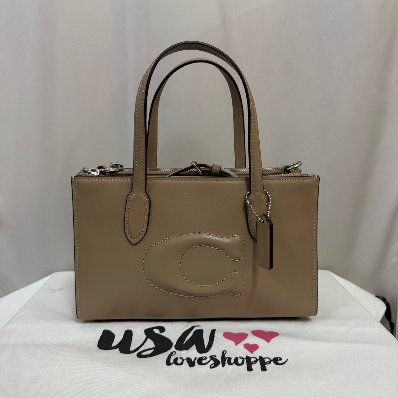 [AUCTION][READY STOCK MY] COACH Nina Small Tote Bag in Taupe (CR097)