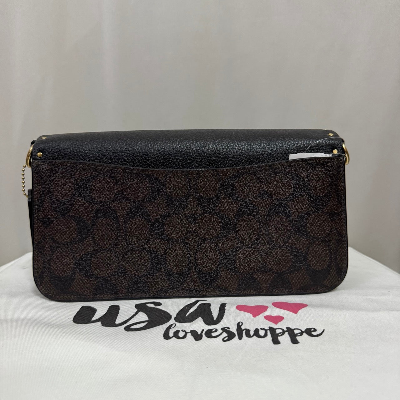 [AUCTION][READY STOCK MY][NO CROSSBODY STRAP] COACH Morgan Shoulder Bag Sig Canvas With Rivets in Brown Black Multi (CE563)