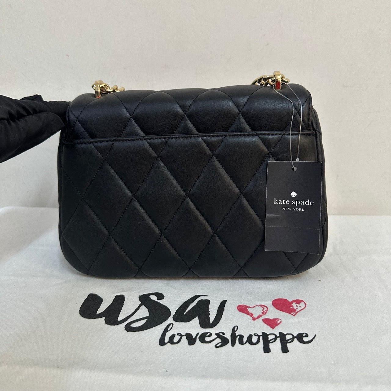[AUCTION][READY STOCK MY] Kate Spade Carey Quilted Leather Medium Shoulder Bag in Black (KA766)