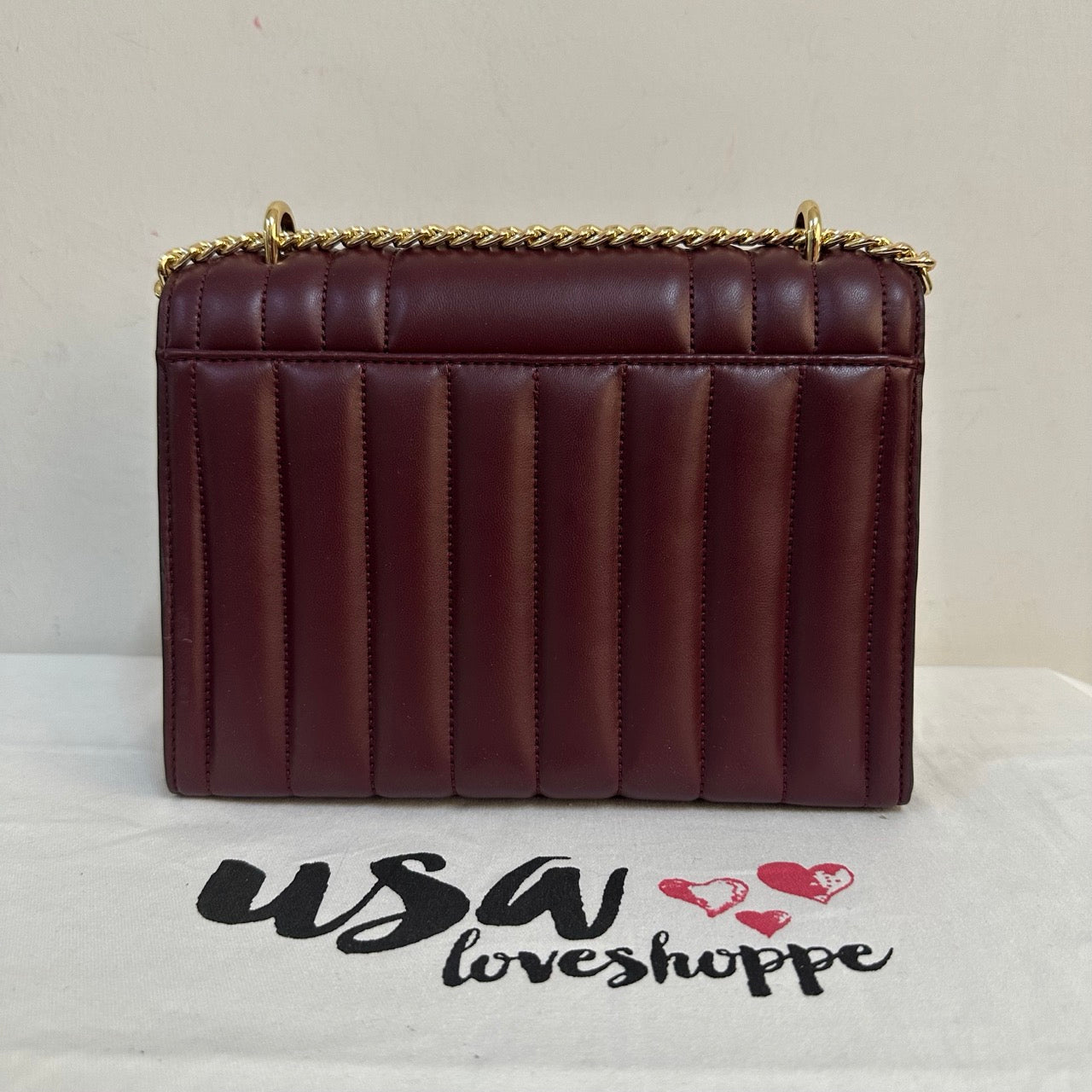 [AUCTION][READY STOCK MY] Michael Kors Whitney Medium Flap Chain Shoulder Bag in Merlot