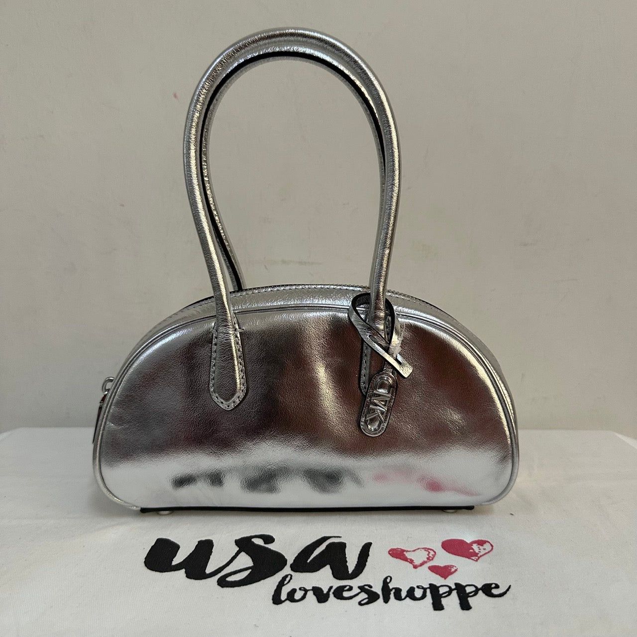 [AUCTION][READY STOCK MY] Michael Kors Lulu Small Handle Satchel in Silver (30F4S1US5M)