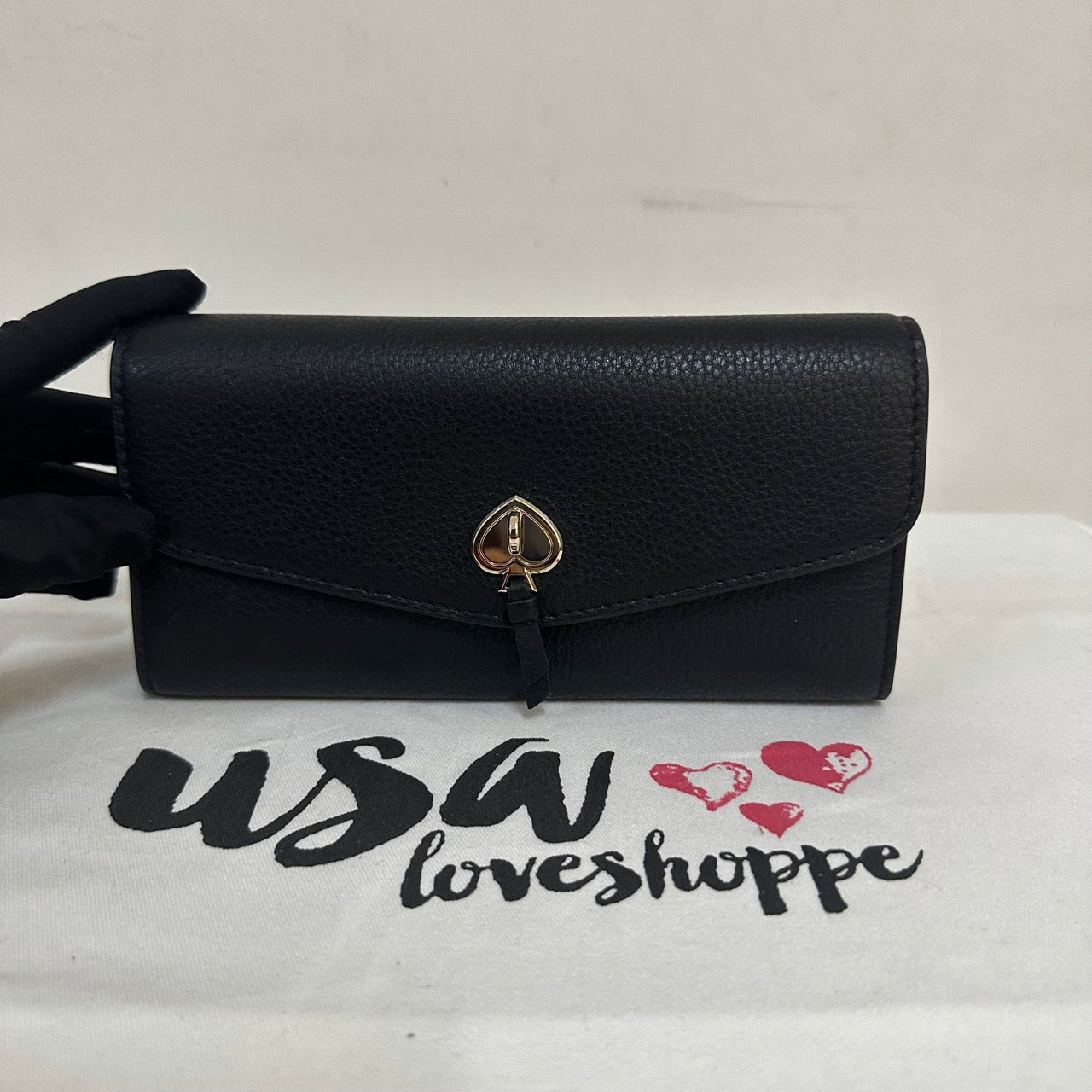 [AUCTION][READY STOCK MY] Kate Spade Marti Pebbled Leather Wallet in Black (K6402)