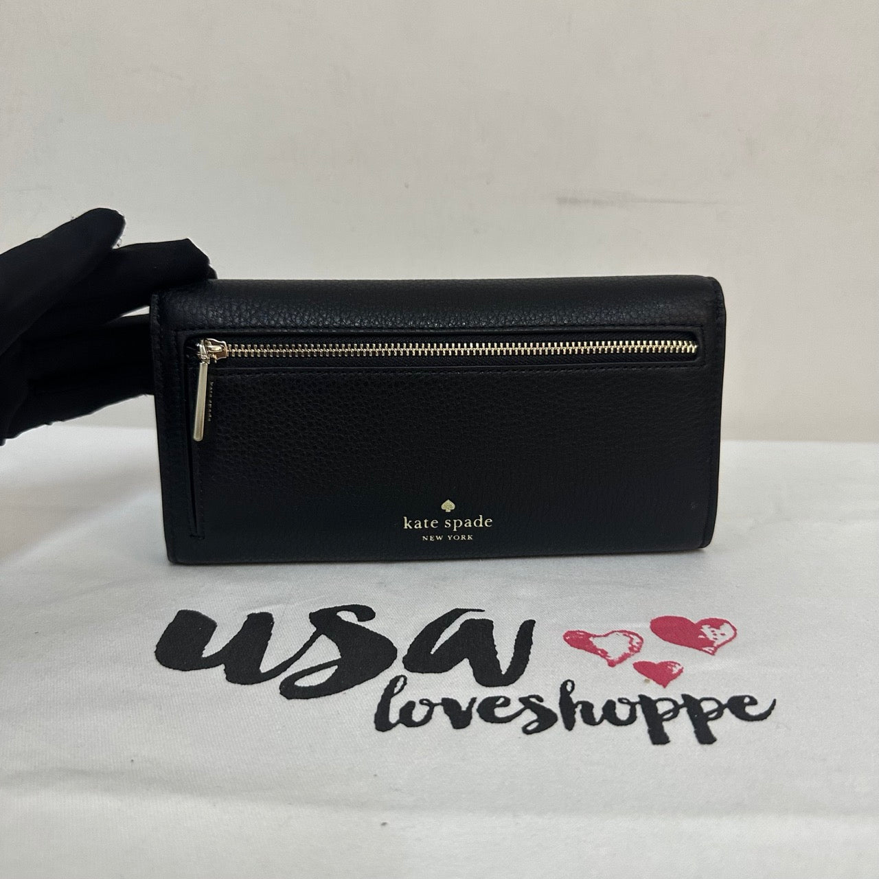 [AUCTION][READY STOCK MY] Kate Spade Marti Pebbled Leather Wallet in Black (K6402)