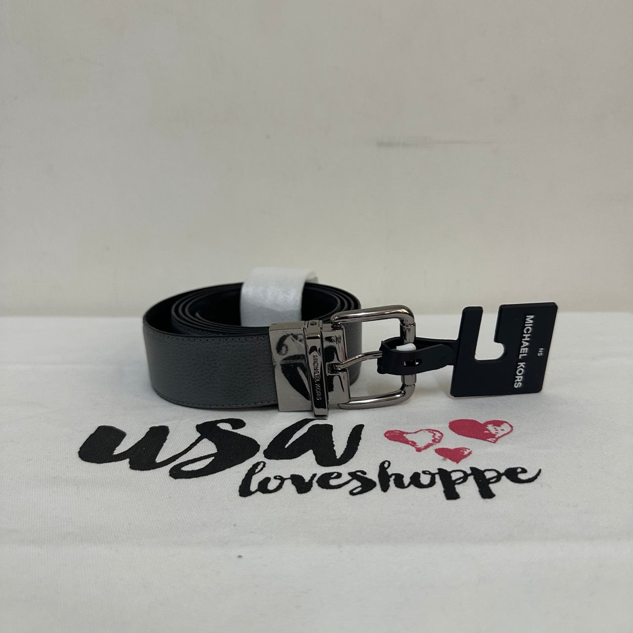[AUCTION][READY STOCK MY] Michael Kors Men's Reversible Leather Belt in Grey