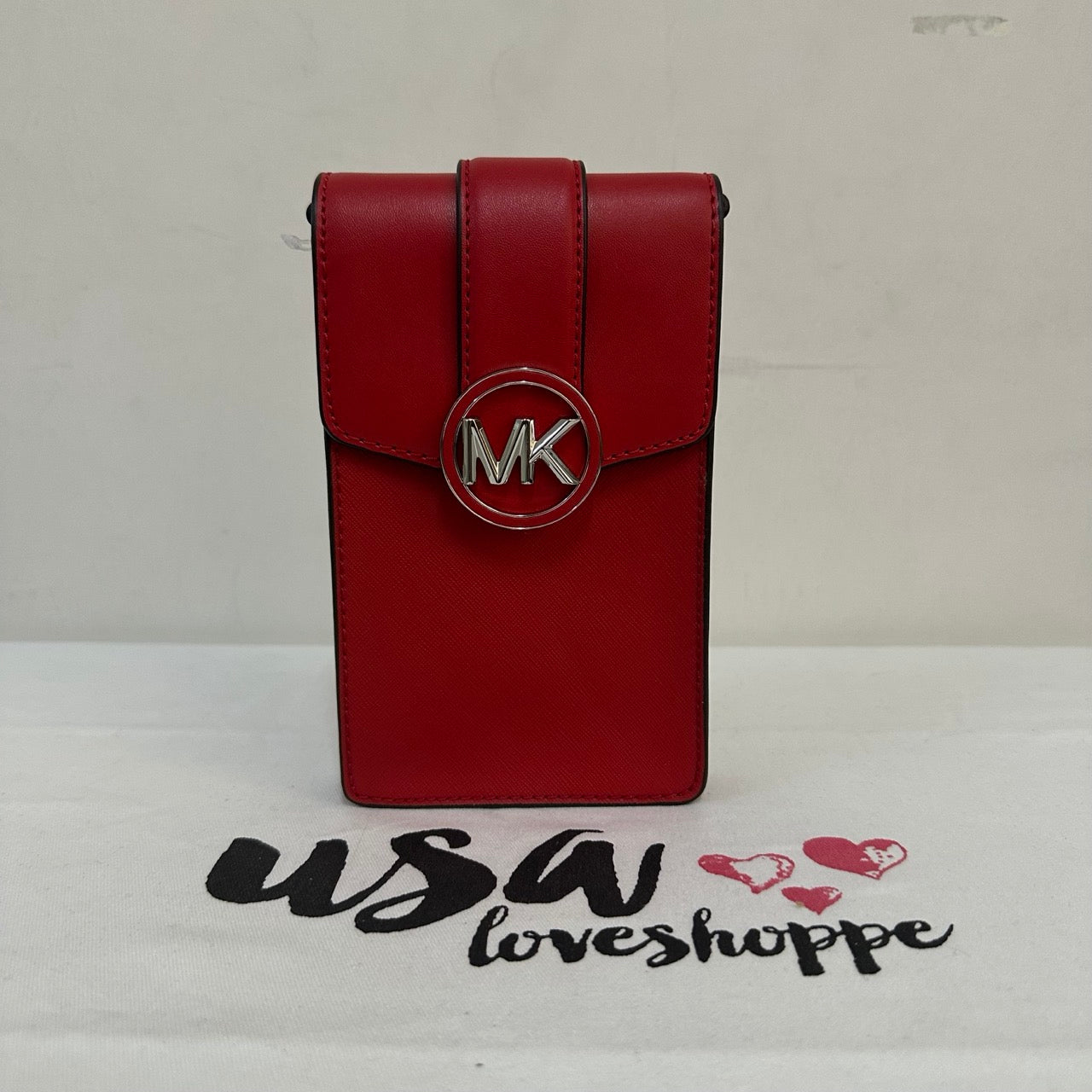 [AUCTION][READY STOCK MY] Michael Kors Carmen Small NS phone Crossbody in Bright Red (35H3SNMC5L)