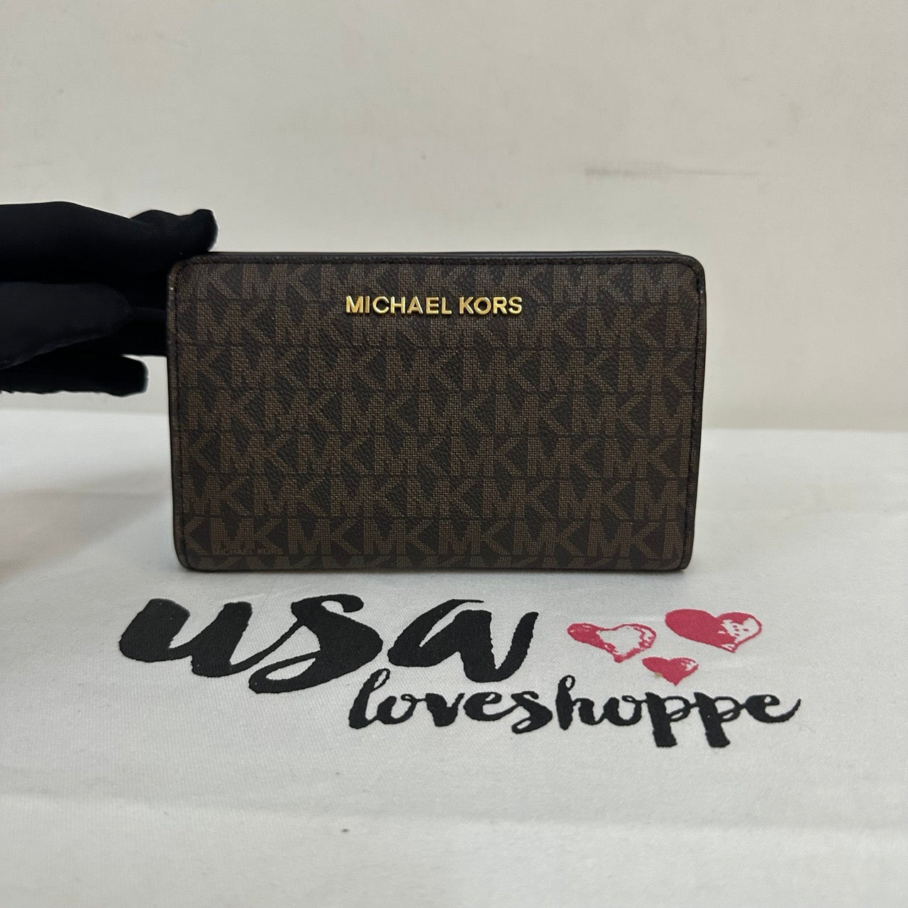 [AUCTION][READY STOCK MY] Michael Kors Slim Bifold Wallet in Signature Brown